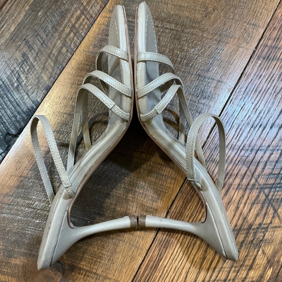 Massimo Dutti Beige Leather Strappy Heeled Sandals Women’s 39 (US 8.5) - Picture 2 of 10